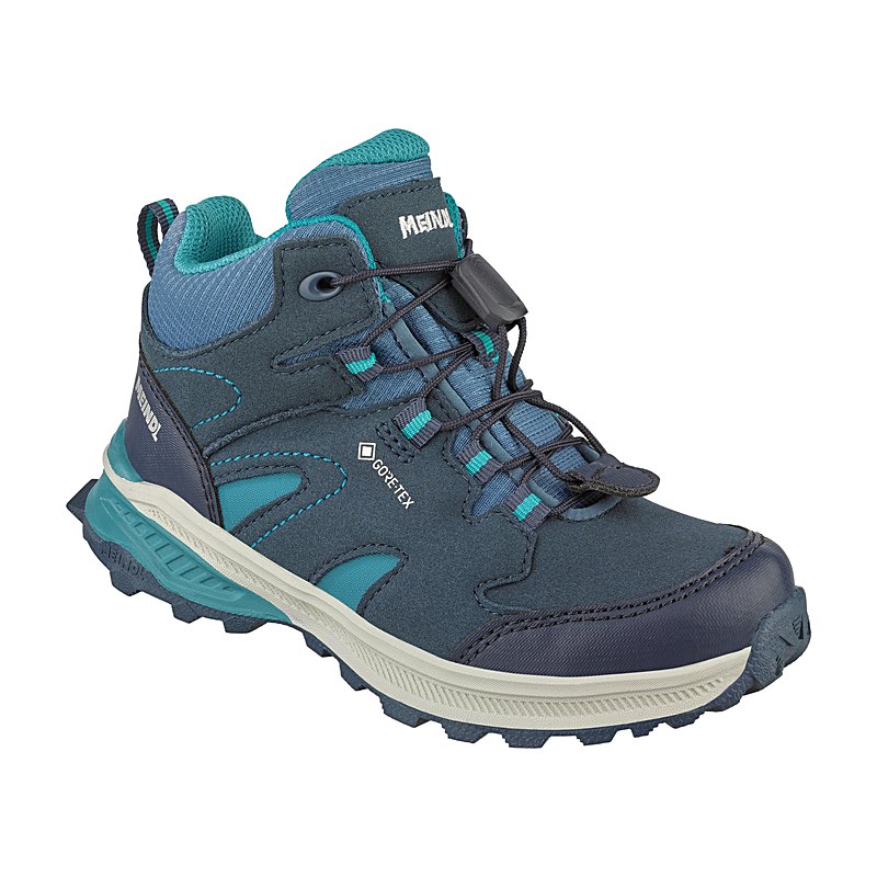 Meindl Wanderschuhe Kivo Junior Mid GTX, jeans-türkis, Größe 30