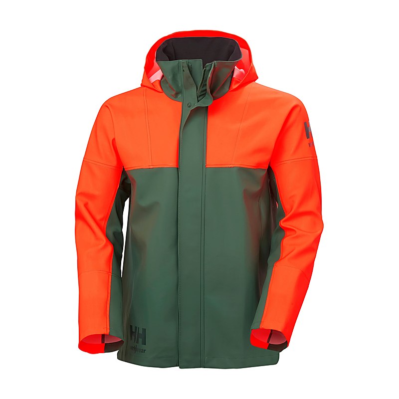 Helly Hansen Regenjacke Njord, grün-orange, Größe L