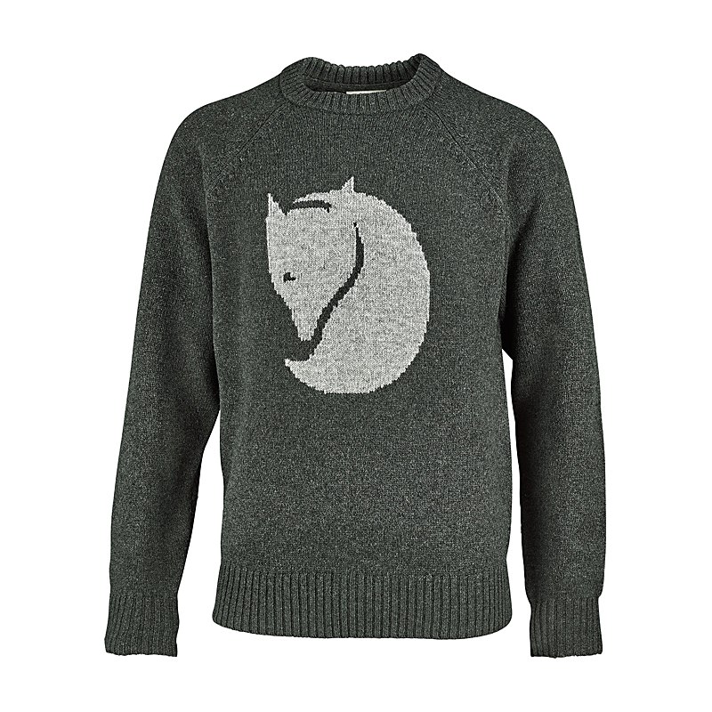 Fjällräven Pullover Logo Knit, deep forest, Größe S