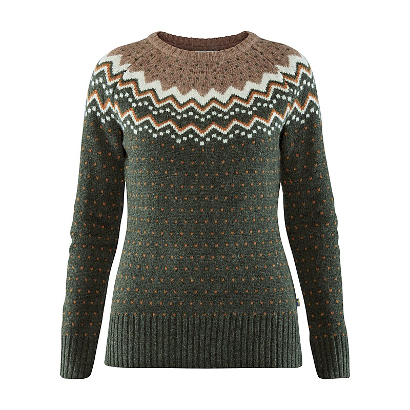 Fjällräven Damen-Sweater Övik Knit, deep forest, Größe L