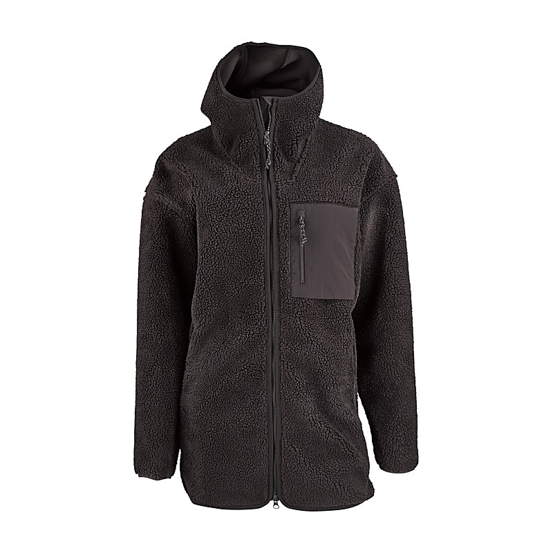 Fjällräven Jacke Vardag Pile Fleece Long, black oak, Größe S