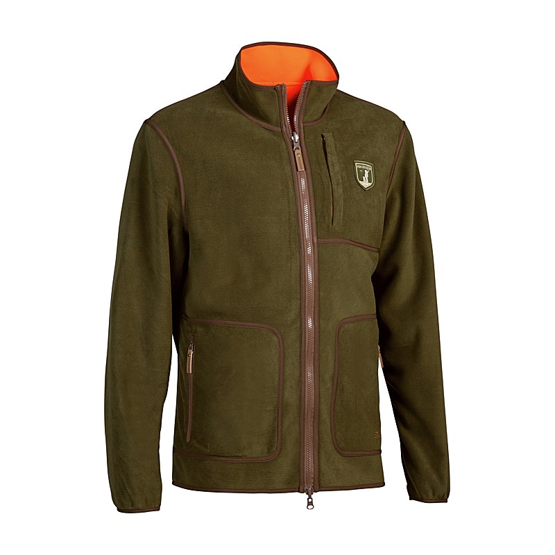 Percussion Wende-Fleecejacke Finlande, khaki/orange, Größe M