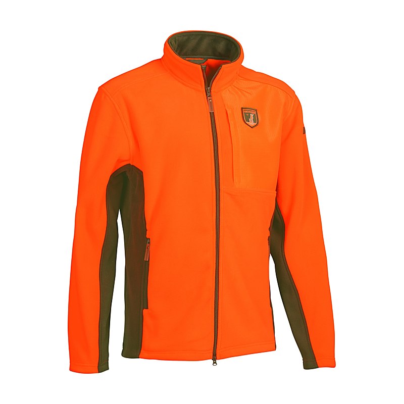 Percussion Fleecejacke Norway, khaki-orange-percussion, Größe XL