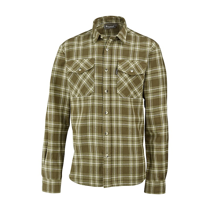 Pinewood Langarmhemd Härjedalen, olive green, Größe S