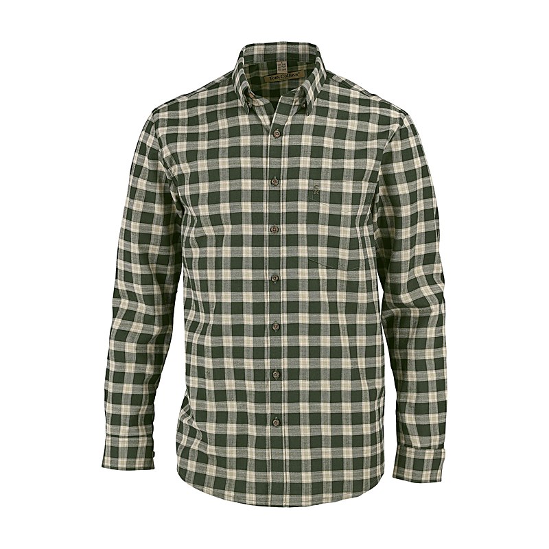 Tom Collins Hunting Langarmhemd, oliv, Größe 45/46