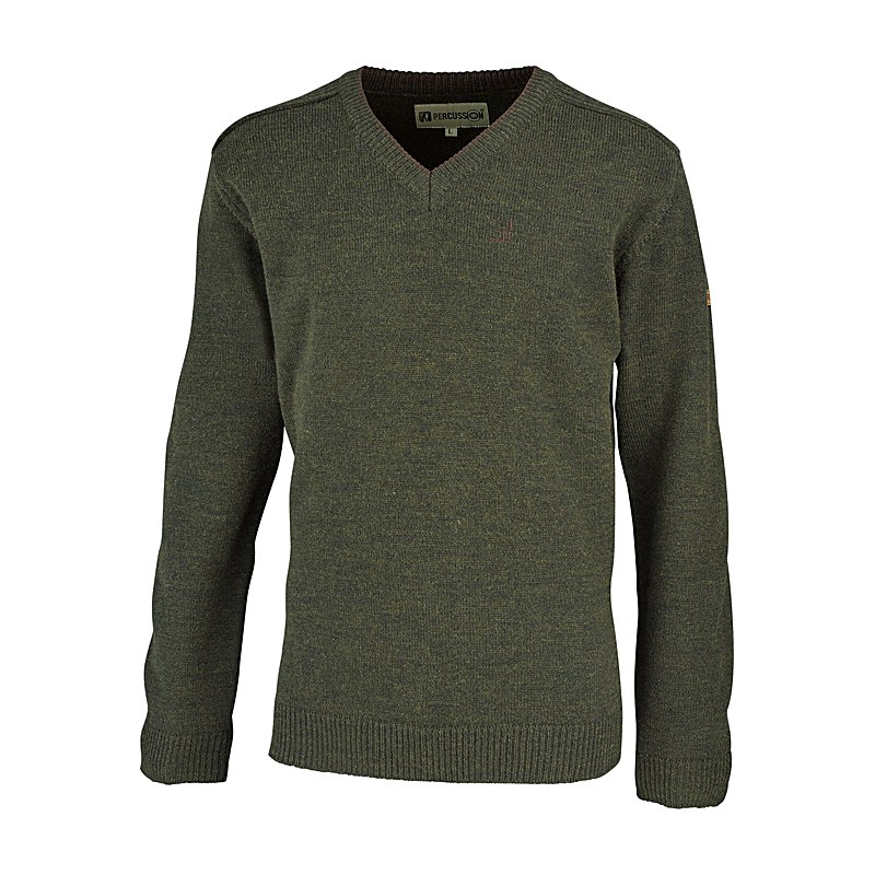 Percussion Pullover V-Ausschnitt Islande, khaki-percussion, Größe 4XL