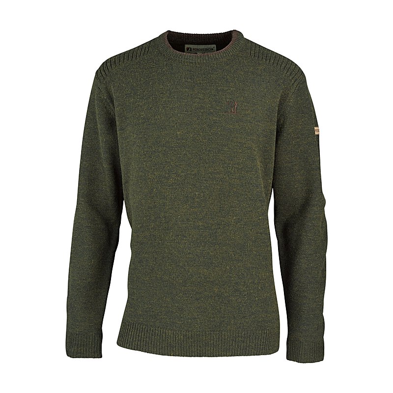 Percussion Pullover Rundhals Islande, khaki-percussion, Größe S