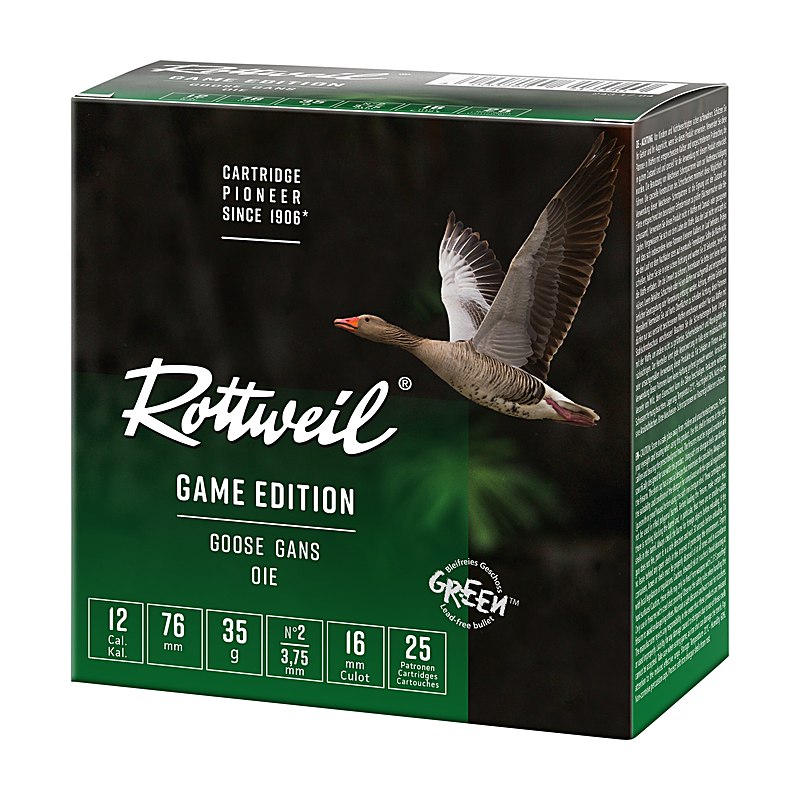 Rottweil Stahlschrotpatronen Game Edition Gans 12/76 3,75 mm