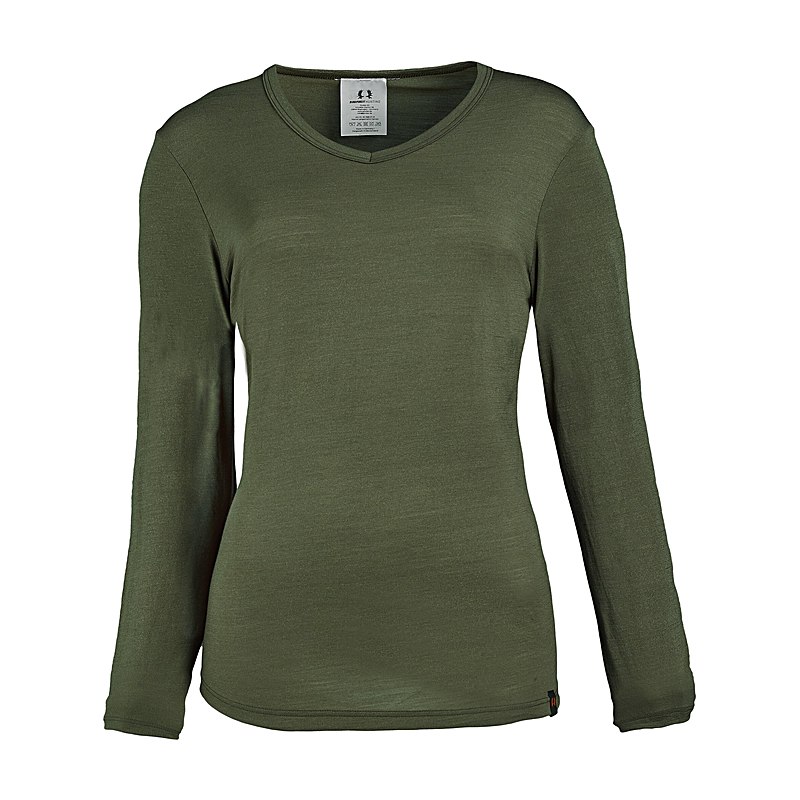 Nordforest Hunting Langarmshirt Merino, oliv, Größe S