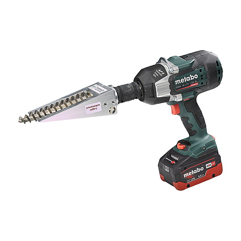 Forstreich Spiralkegel-Set SK 50 mit Metabo SSW 18 LTX 1750 BL, 2x Akku 8,0 Ah, Ladegerät ASC 290