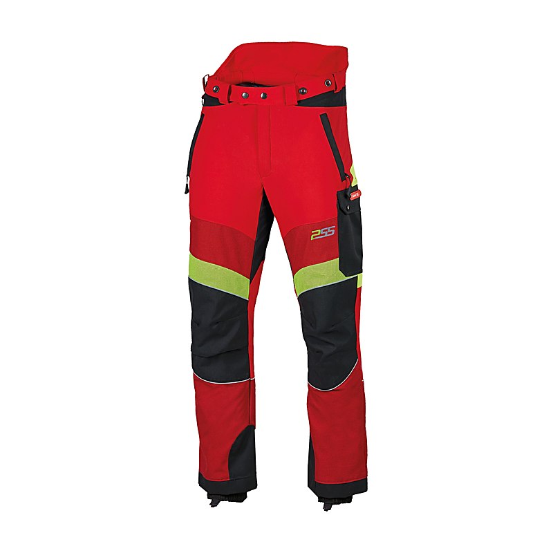 PSS Schnittschutzhose X-treme Breeze, rot-gelb, Größe 27