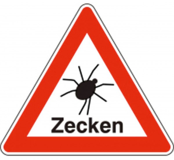 Schild Achtung Zecken