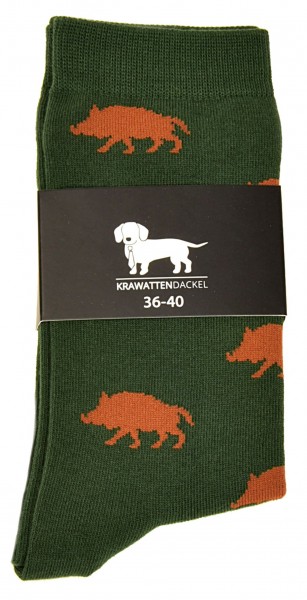 Krawattendackel Socken mit Wildschwein