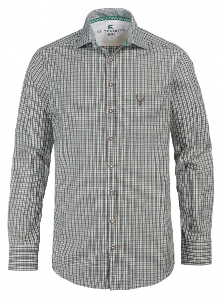 OS-Trachten Herren-Langarmhemd, Slim Fit