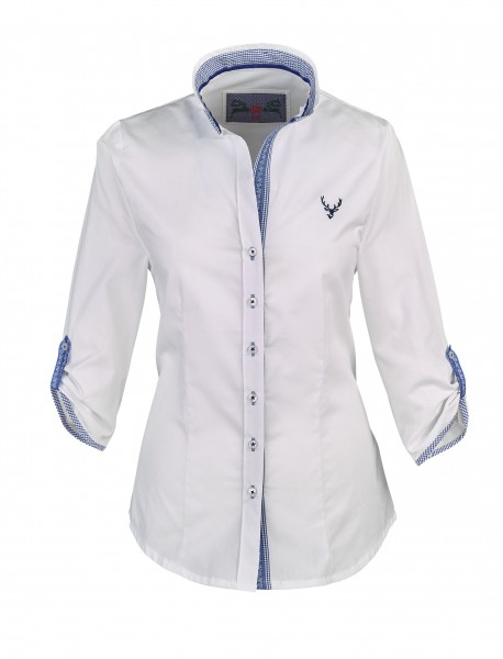OS-Trachten Damen-Stehkragenbluse 7/8 Arm