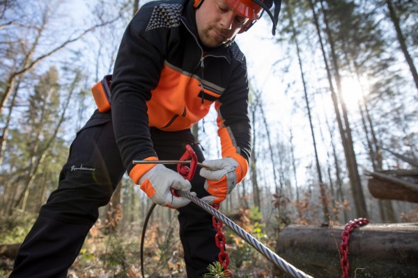 Forst-Rückekette GK 10 Blau - 7mm Stark 3m Lang Mit Schlitzring