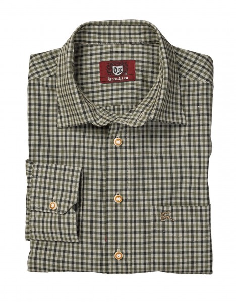 OS-Trachten Herren-Langarmhemd, Slim Fit
