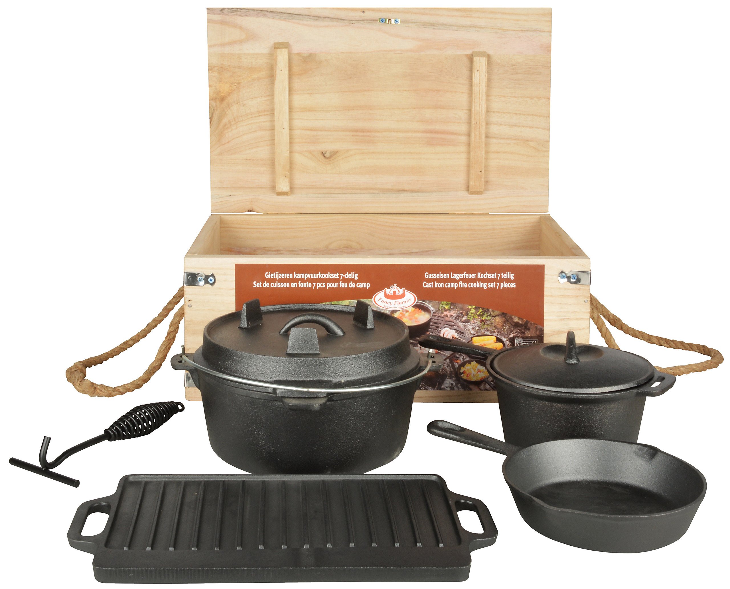 Dutch Oven Set 7teilig Outdoorküche Offroad Grube DE