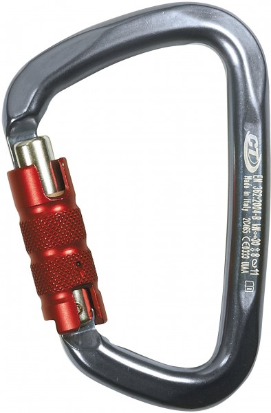 Karabiner Large, D-Tri Lock, Alu - EN 362/EN 12275