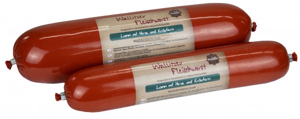 Wallitzer Hundewurst mit Lamm, Hirse und Kräutern