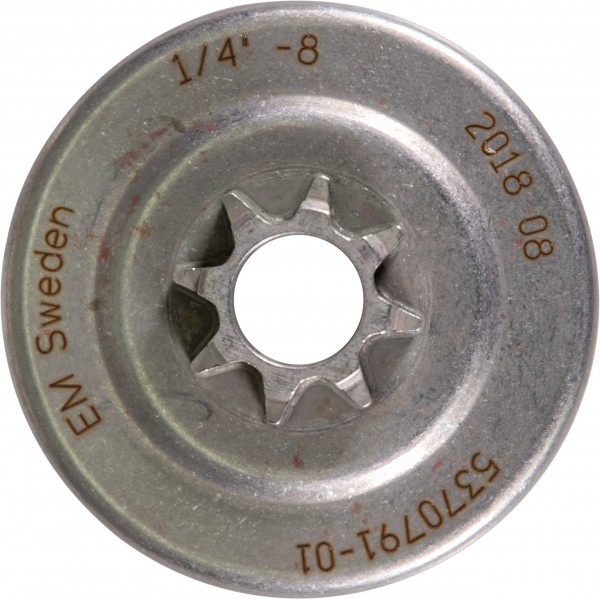 Pignon annulaire Husqvarna complet avec roulement à aiguilles et entraînement 1/4", 8 dents