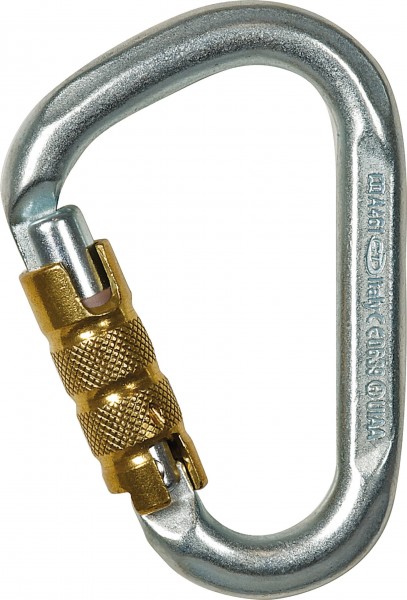 Karabiner Snappy, HMS-Tri Lock, Stahl - EN 362/EN 12275