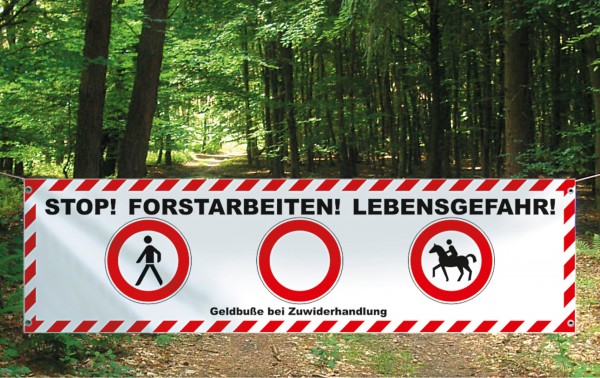 Absperrbanner Forstarbeiten Deutschland