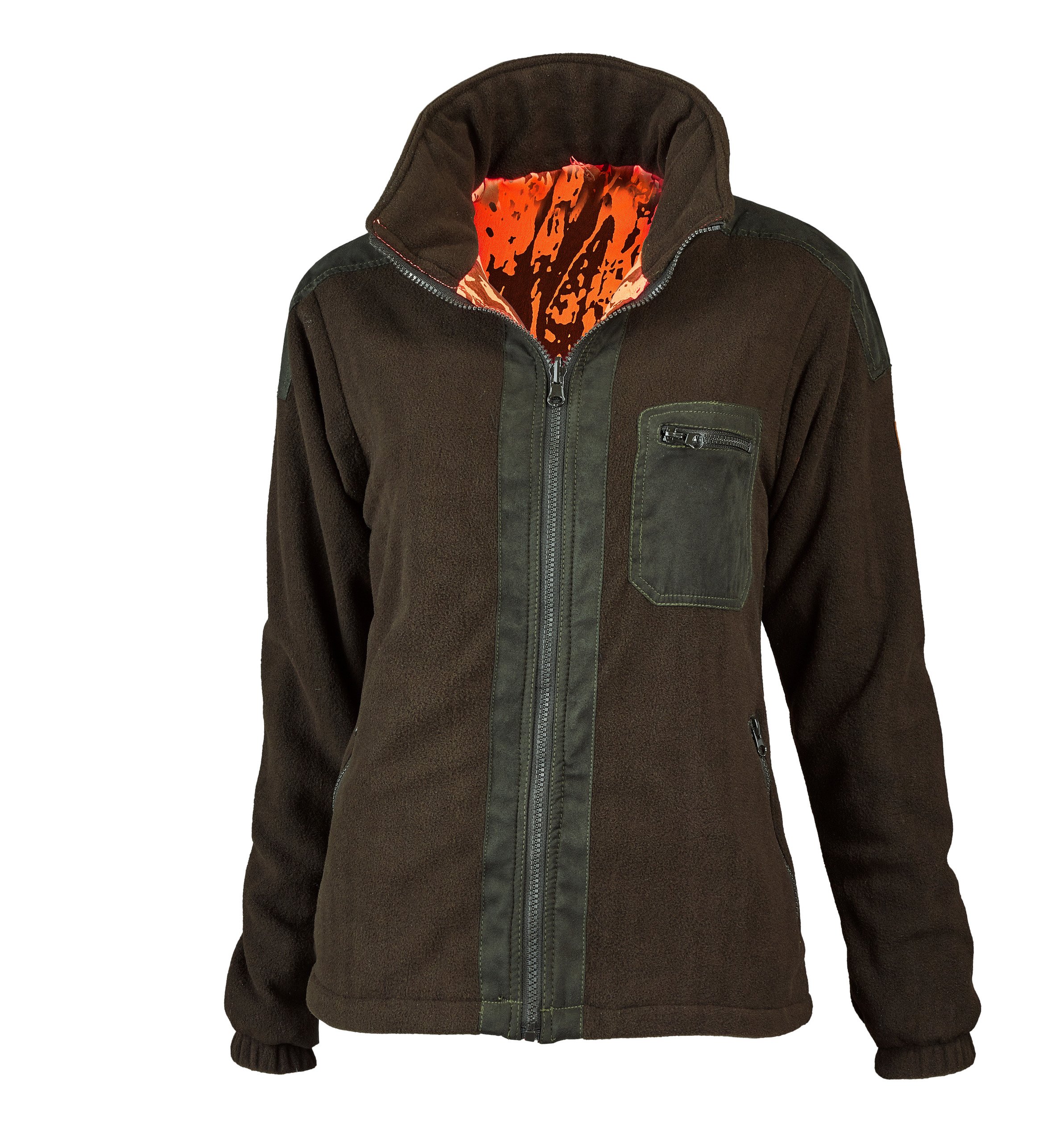 Hubertus Damen Tarn Wendefleecejacke | Warnkleidung Hubertus Damen Fleecejacke Coral mit Kapuze aus weichem