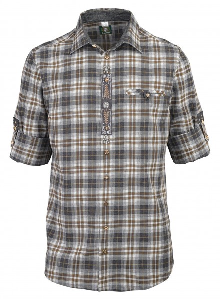 OS-Trachten Herren-Langarmhemd, Slim-Fit